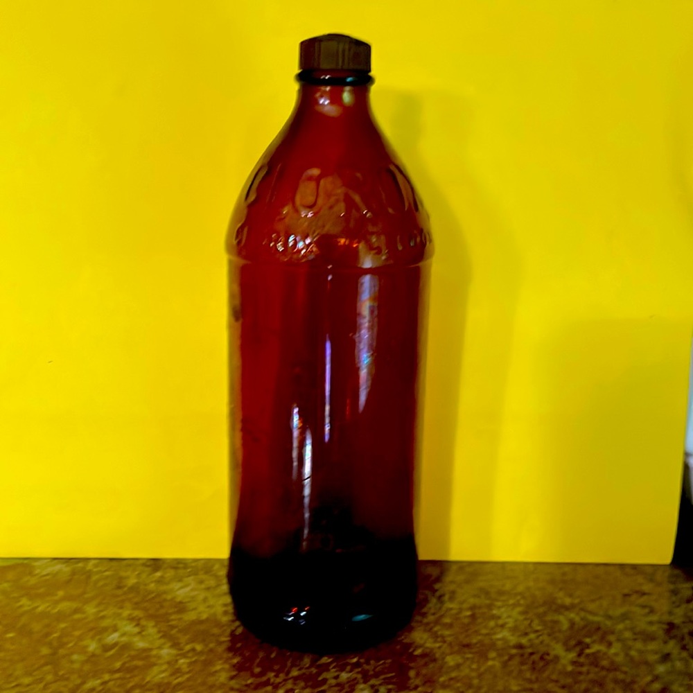 Vintage apothecary bottle Clorox amber